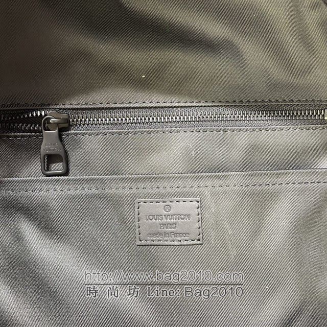 Louis Vuitton新款男包 M57959 路易威登Armand双肩包 Monogram Seal牛皮 LV黑色男士后背包  ydh4215